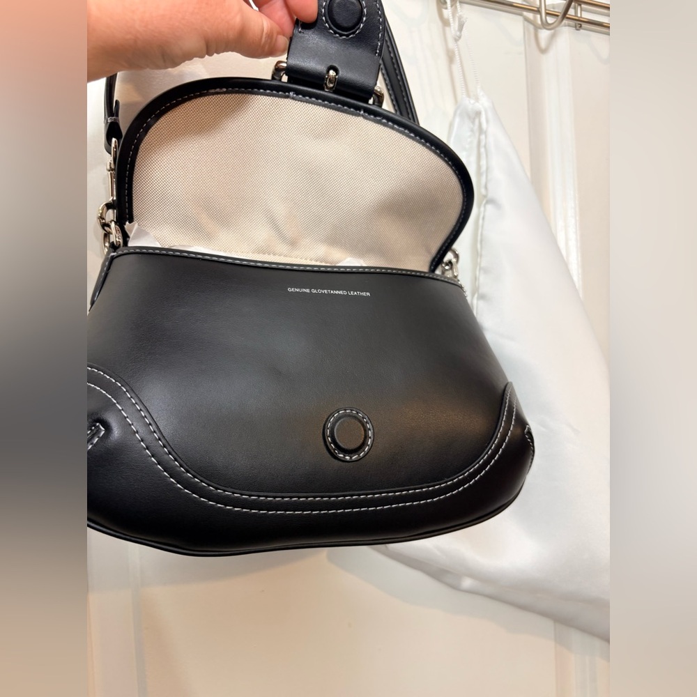 Coach Black Leather Shoulder Bag with Silver Hardware - Picture 10 of 15